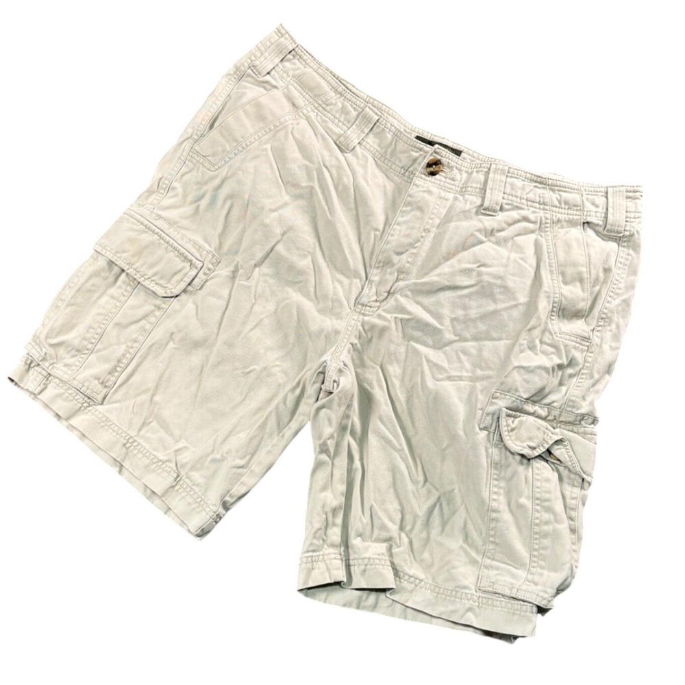 VTG Eddie Bauer‎ Cargo Shorts Mens 37 Tan Cotton Utility Gorpcore Outdoor